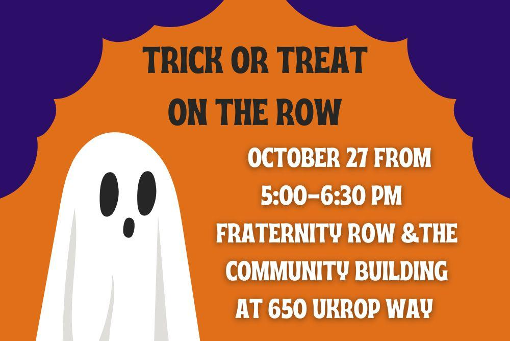Trick or Treat on the Row Event Flyer