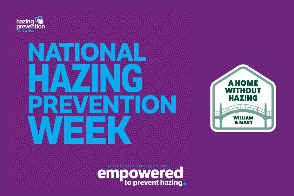 National Hazing Prevention Week on purple background