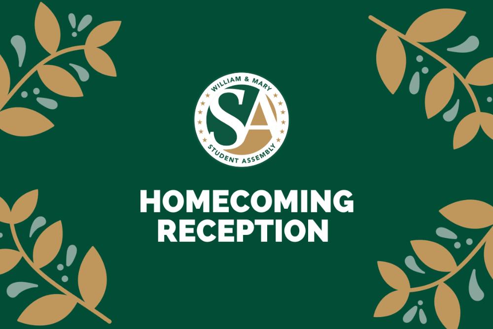 Green background with Student Assembly logo and Homecoming Brunch text