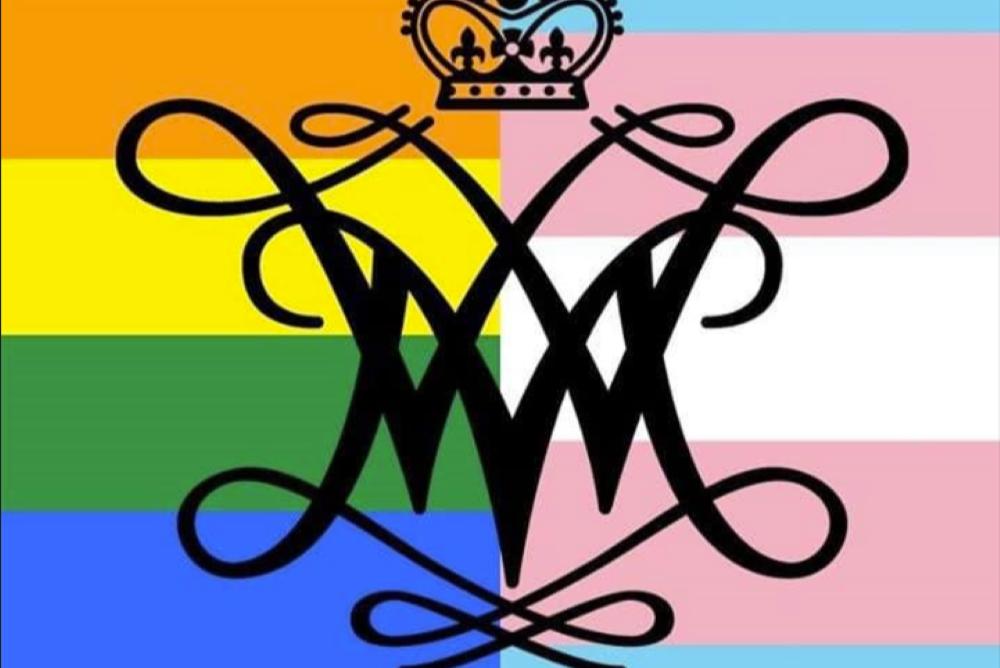 William & Mary logo, pride colors