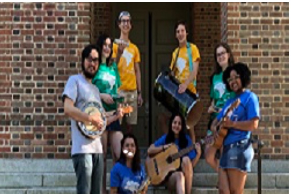 Brazilian Music Ensemble, outside, steps