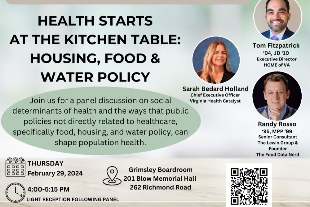flyer for SCHP panel discussion on social determinants of health