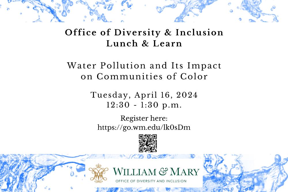 Lunch and Learn - Water Pollution and its impact on Communities of Color