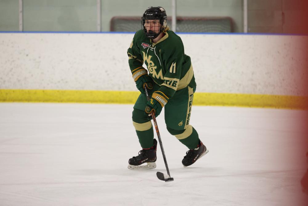 Tribe Hockey player Bronson Dubey carries the puck during last year's National Championships.