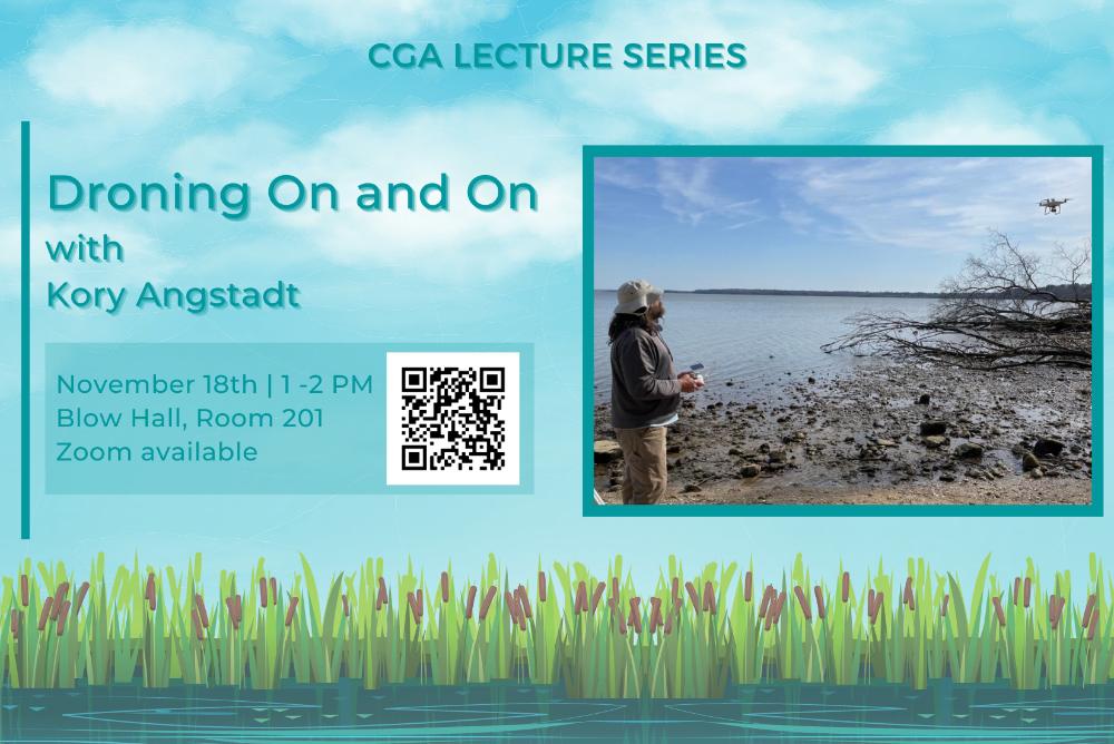 VIMS's Kory Angstadt will give a talk on how drones have simplified the field collection of accurate elevations and measuring the extent of plant communities in tidal marshes.