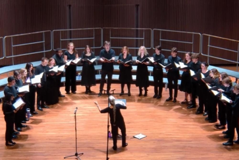 students, indoors, inside, people, arts, music, a cappella, wren, great hall