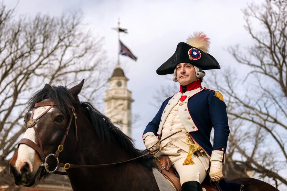 Marquis de Lafayette on his horse