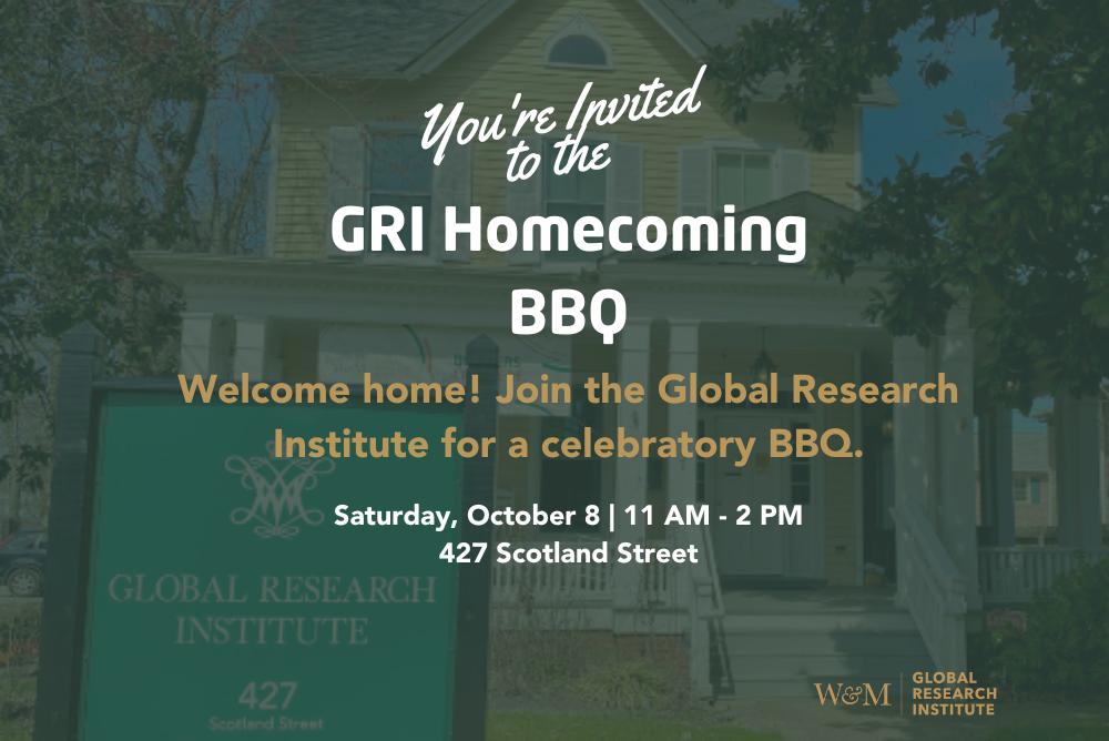 Global Research Institute Homecoming Invitation