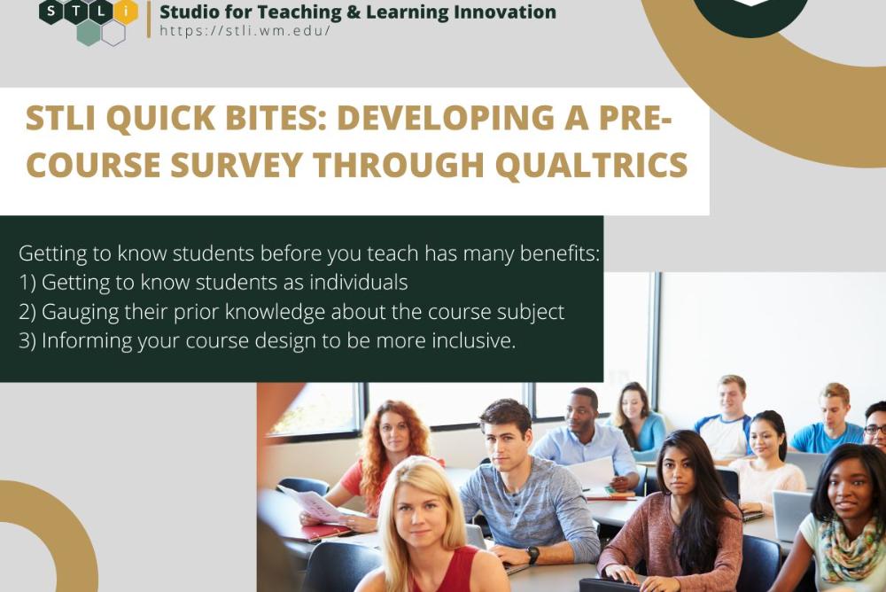 Developing a pre-course survey through Qualtrics