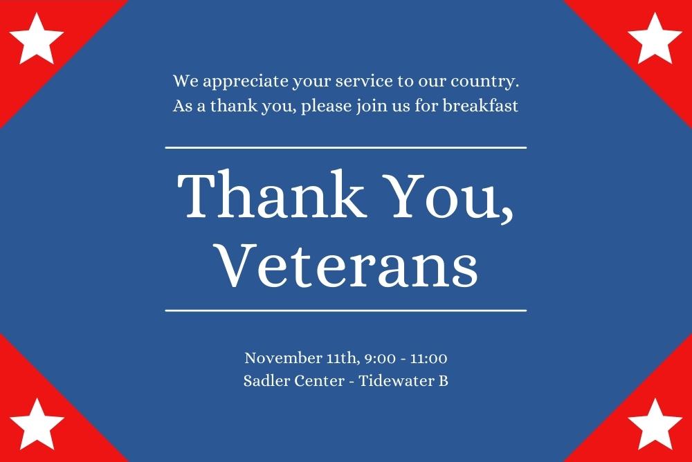 informational graphic for veterans day brunch