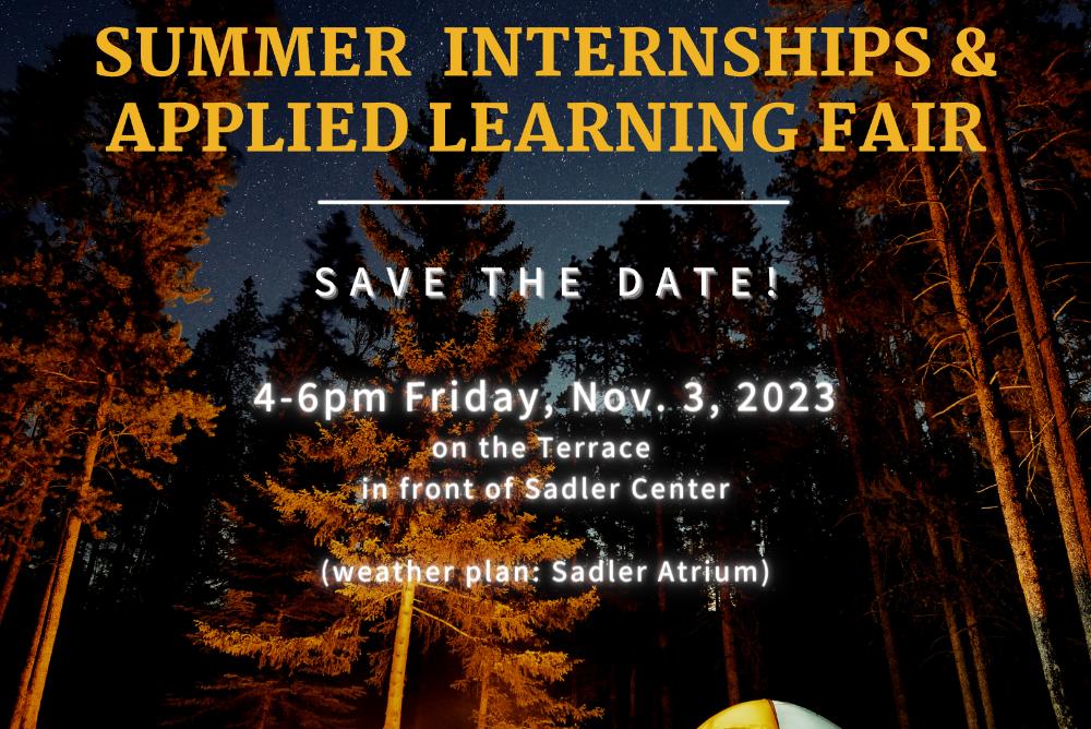 The Charles Center will host its second annual Summer Research and Internships Fair from 4-6 p.m. Friday, Nov. 3rd 2023 on the Sadler Center Terrace.