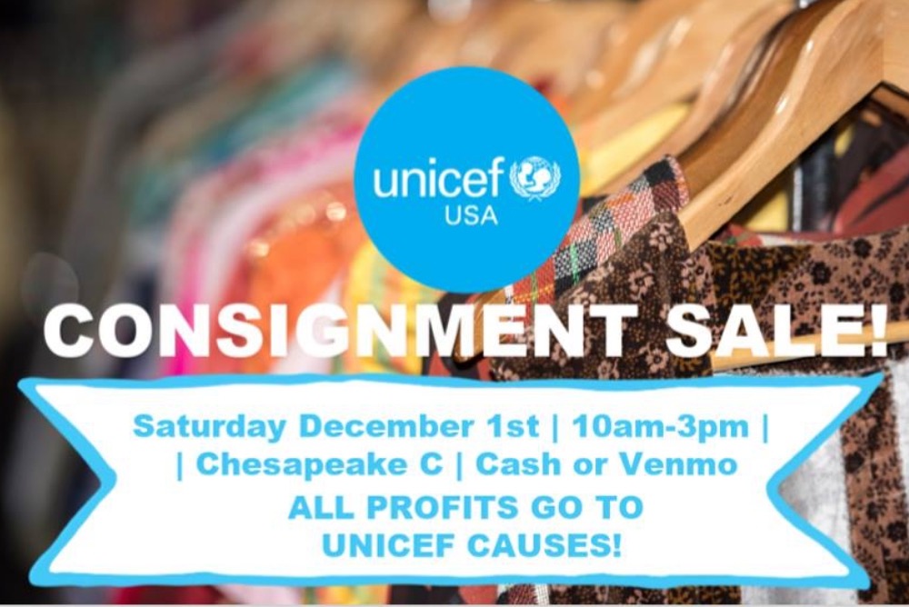 Image announcing our Consignment Sale taking place Saturday December 1 from 10am - 3pm in Chesapeake