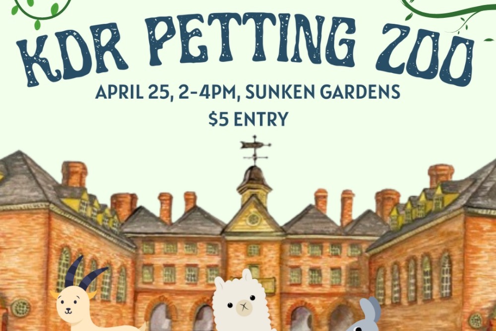 Thursday April 25th 2-4 PM on the Sunken Garden!
