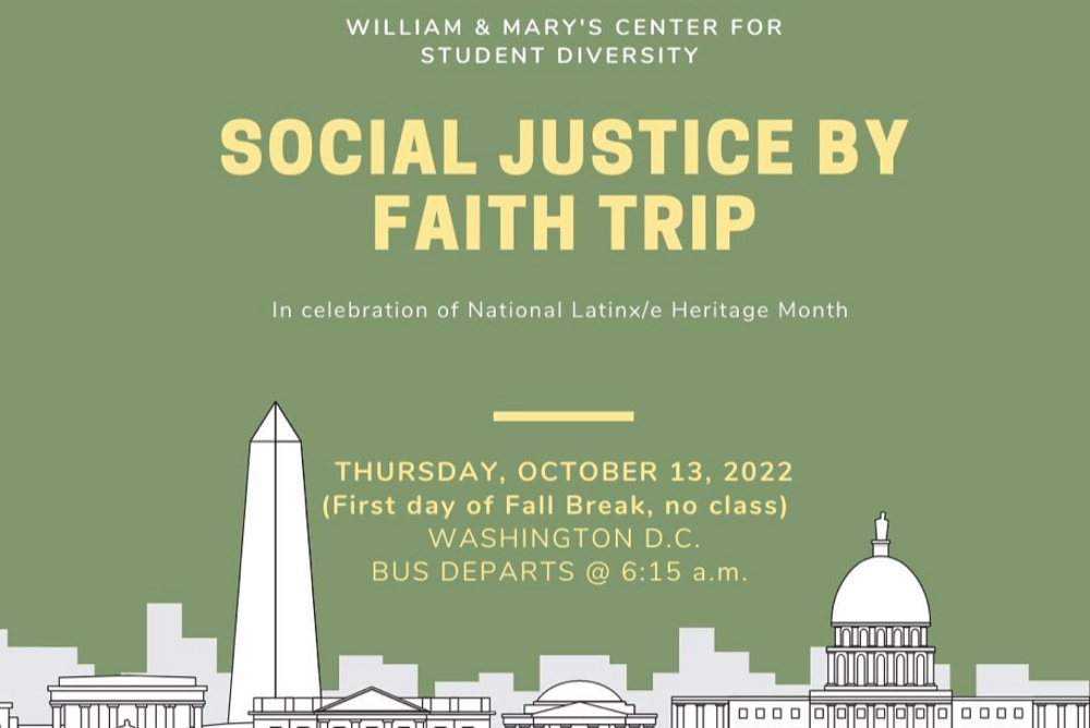 Social Justice by Faith: Trip to DC flier