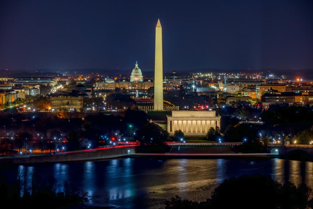 Washington DC Monuments at night
