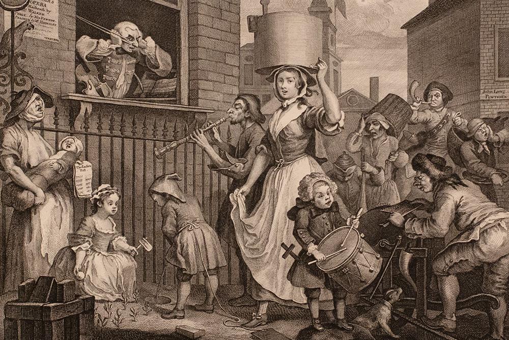 WILLIAM HOGARTH | English, 1697 – 1764 | The Enraged Musician, 1741 | Engraving and etching, state III | Gift of Donald Miles Nelson | 1991.101