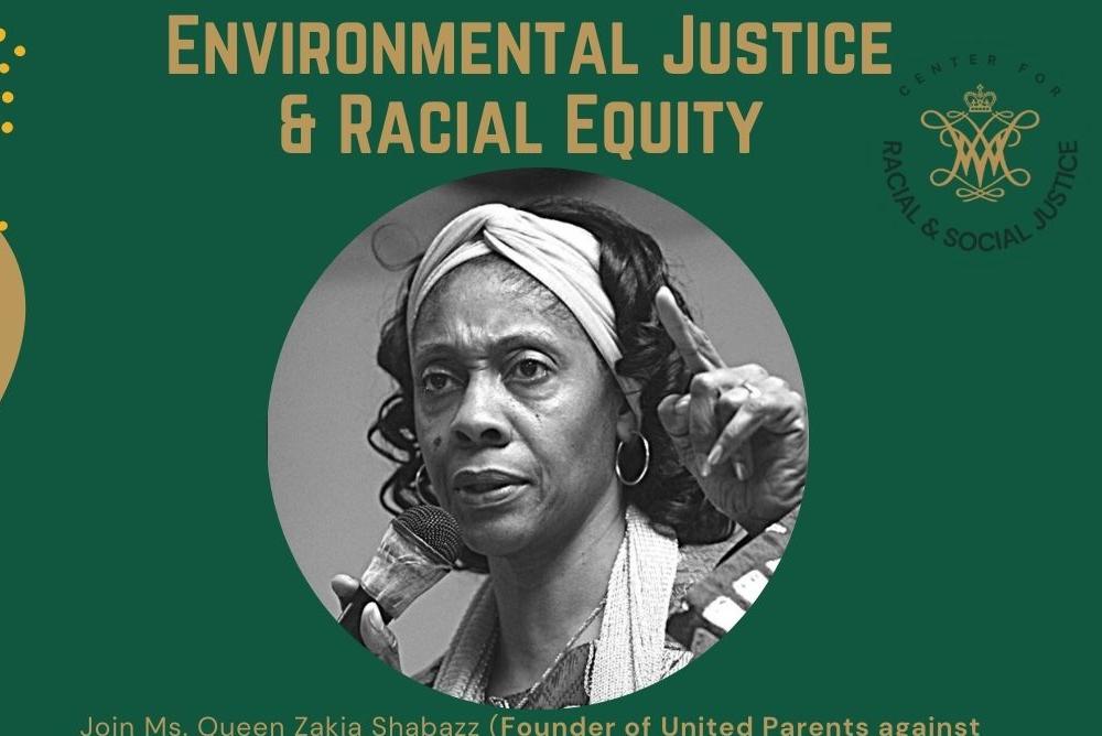 Photo of Ms. Queen Zakia Shabazz and Title Environmental Justice and Racial Equity