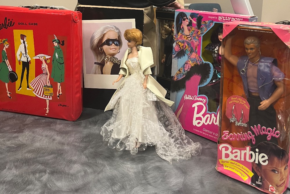Frank's collection of historic barbies.