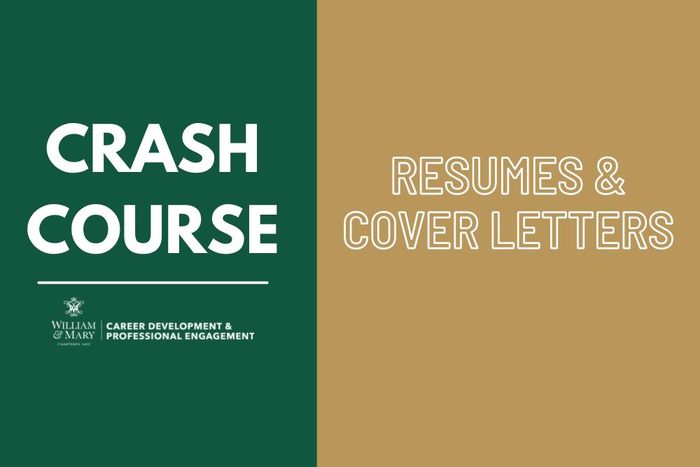 Crash Course - Resumes & Cover Letters