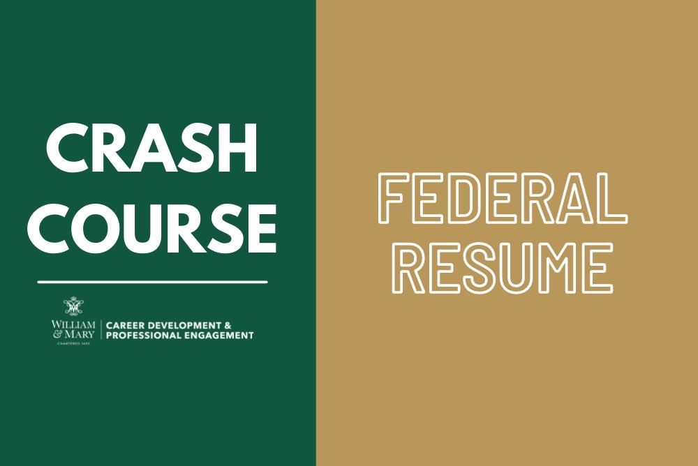 Crash Course - Federal Resume