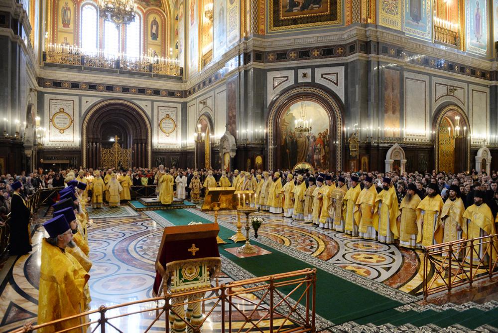 Primate of Russian Orthodox Church celebrates Liturgy, Cathedral of Christ the Saviour in Moscow