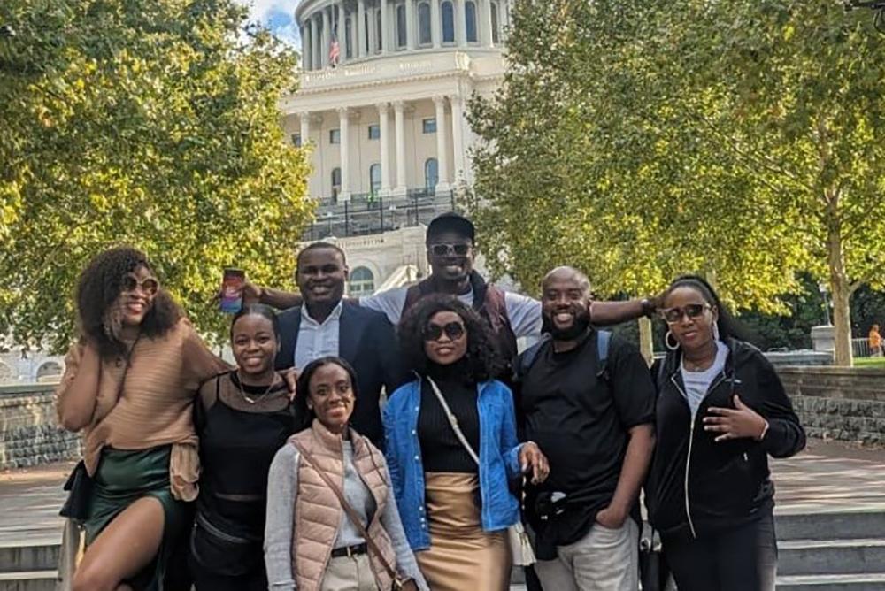 students in front of the U.S. Capitol in Washington, D.C.