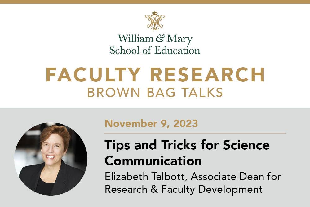 Faculty Research Brown Bag Elizabeth Talbott Nov 9