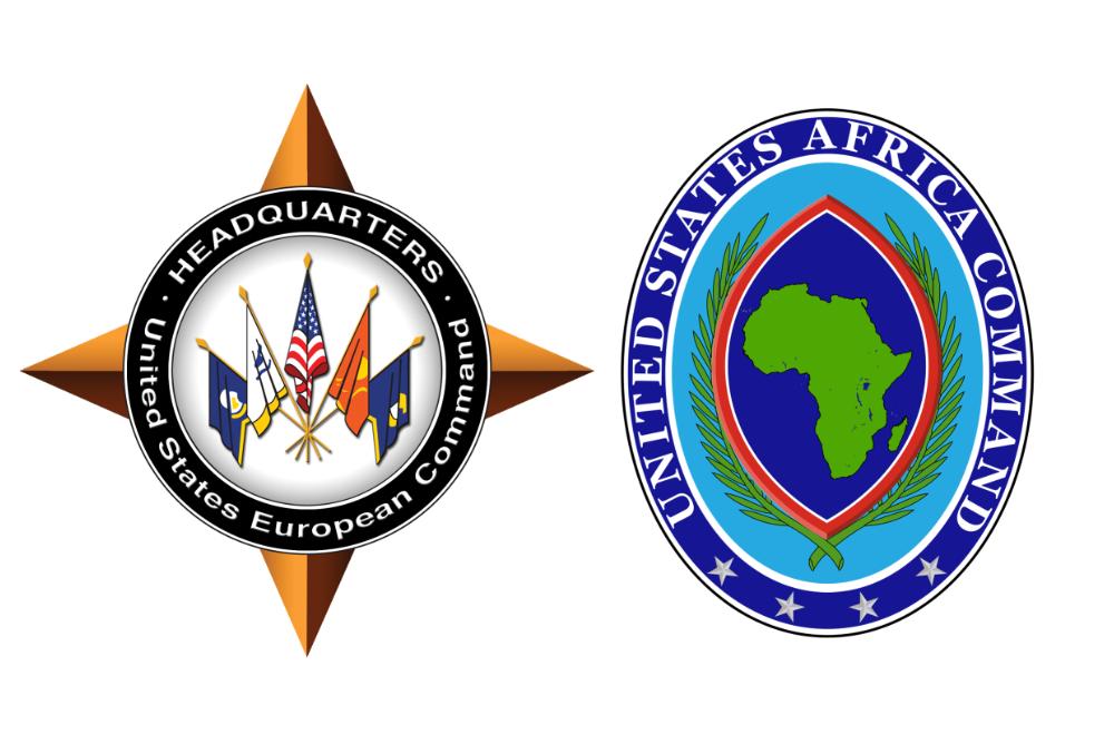 Logos for U.S. European Command and U.S. Africa Command