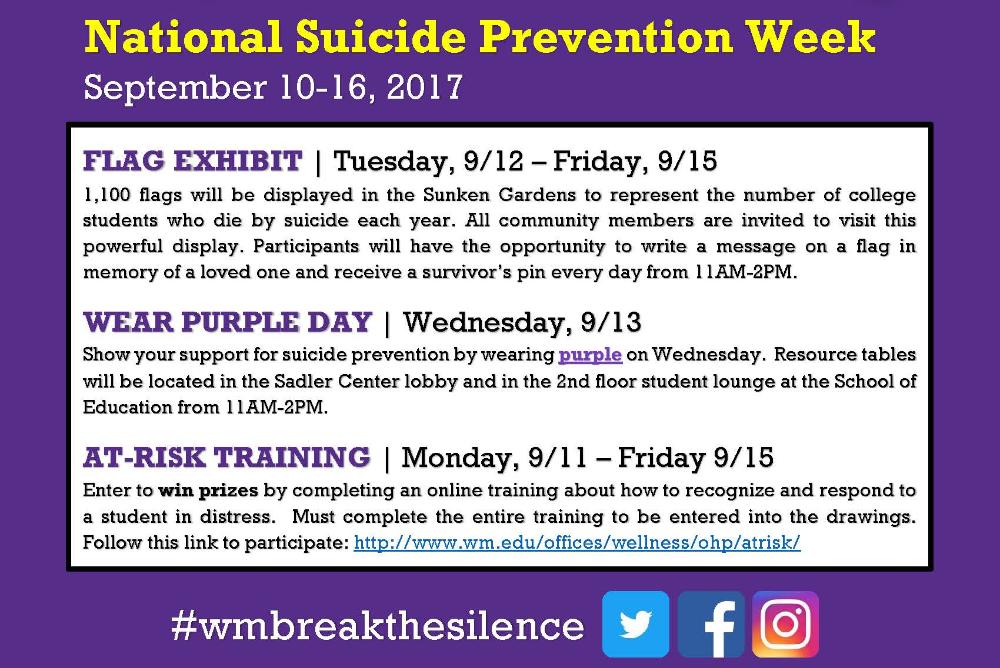 Suicide Prevention Week 2017
