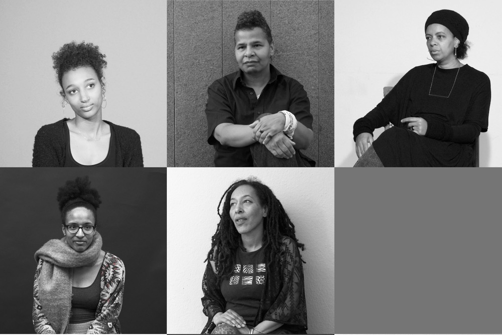 Eight portraits of Black women photographed in black and white