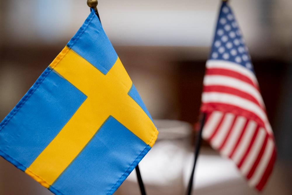 US Swedish flags