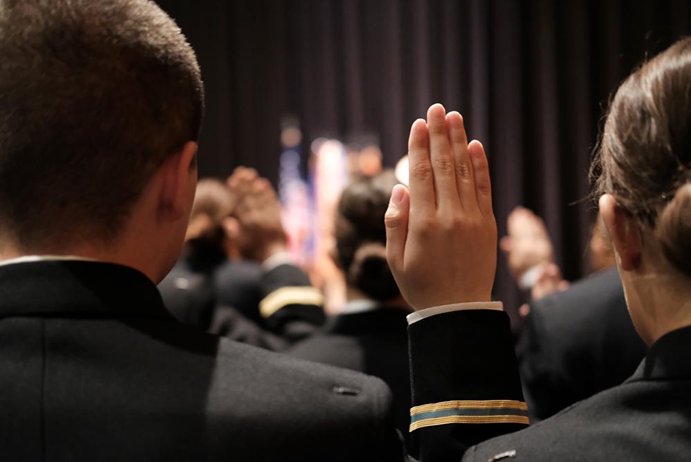 indoors, inside, people, students, rotc, commissioned, commissioning, uniforms, hands, sadler, commo