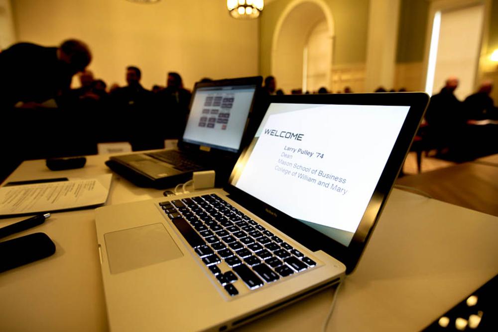 laptop computer on classroom table